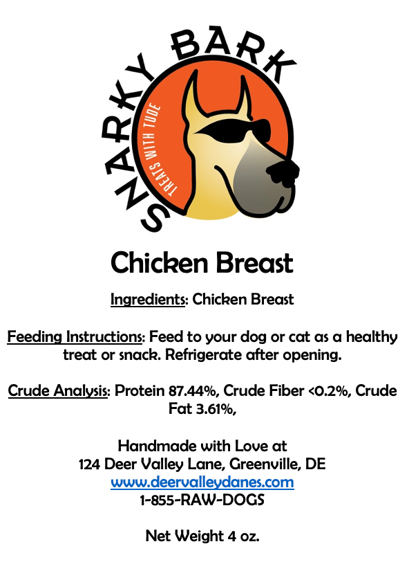 Deer Valley Danes - Snarky Bark Chicken Breast Jerky
