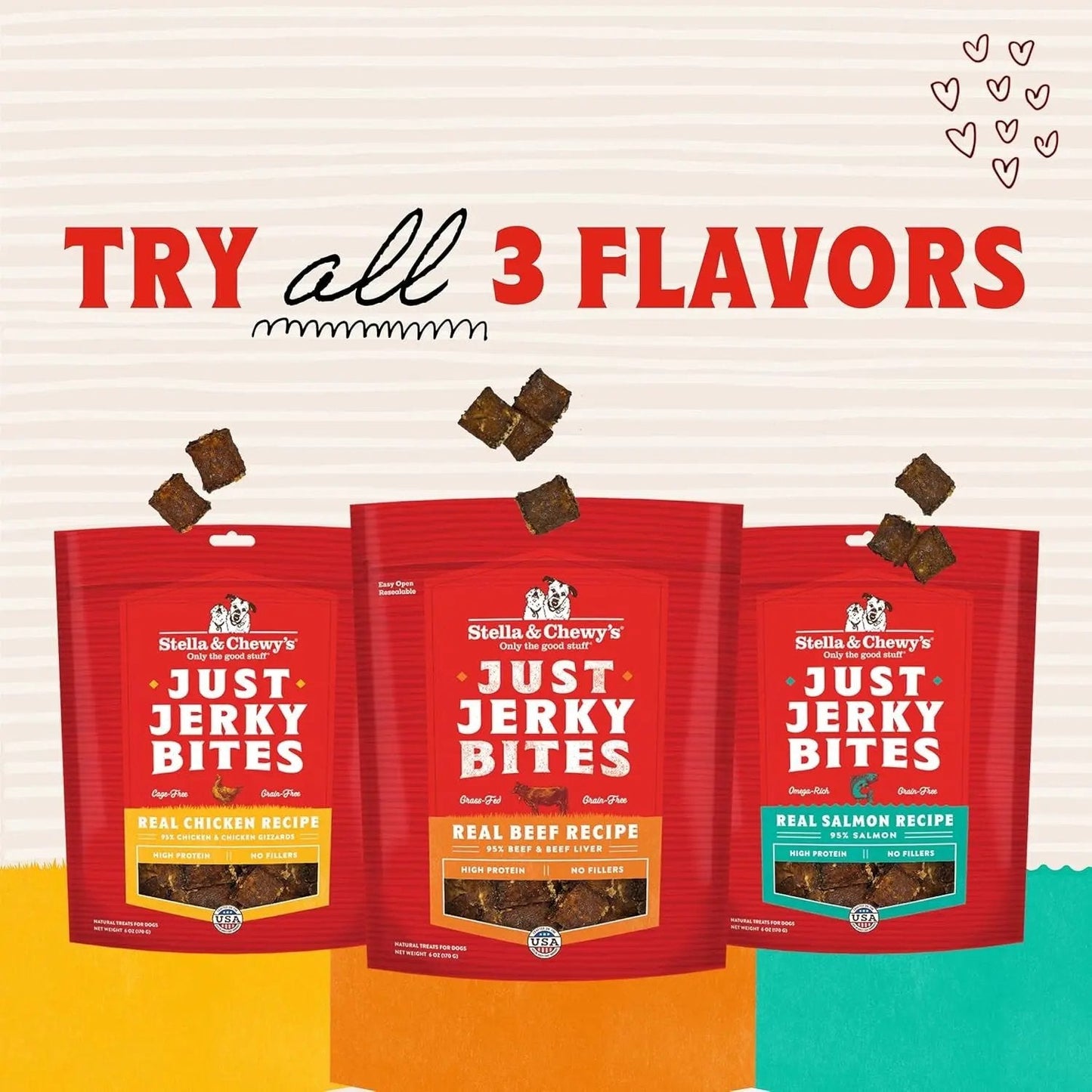Stella & chewy's - Premium Beef Jerky Dog Treats - 95% Real Meat Bites for Sensitive Stomachs