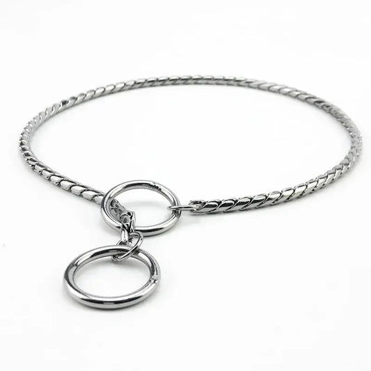 Slip Snake Dog Show Collars chrome