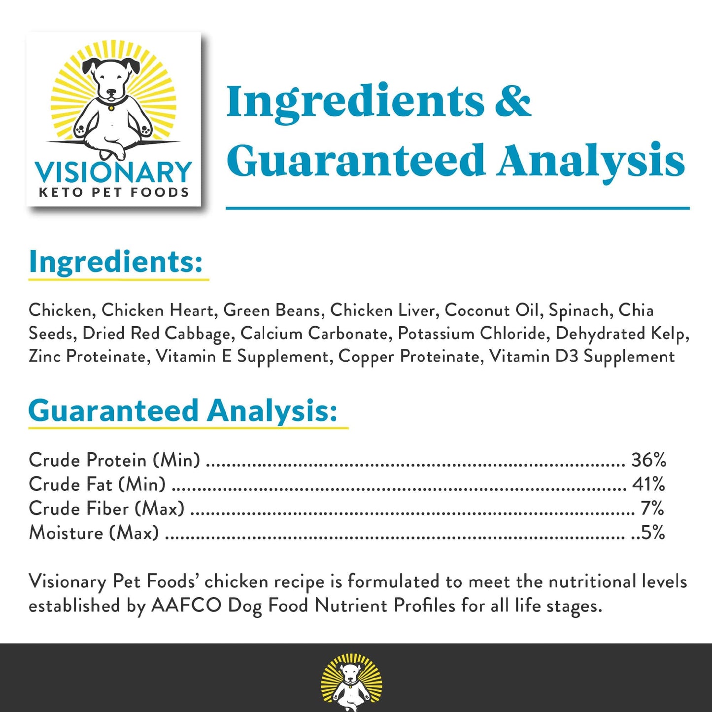 Visionary Pet Foods Freeze Dried Chicken Dog Food 25oz Bag