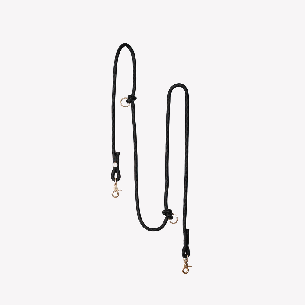 FURLOU black hands free braided dog leash

