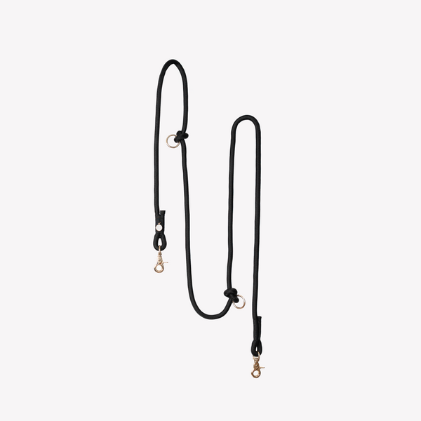 FURLOU black hands free braided dog leash

