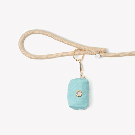 FURLOU baby blue poop bag holder for leash

