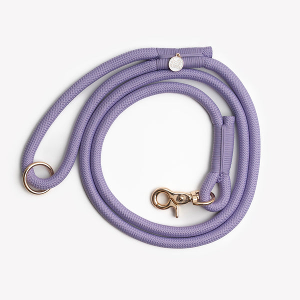 FURLOU lavender braided rope dog leash with gold clip

