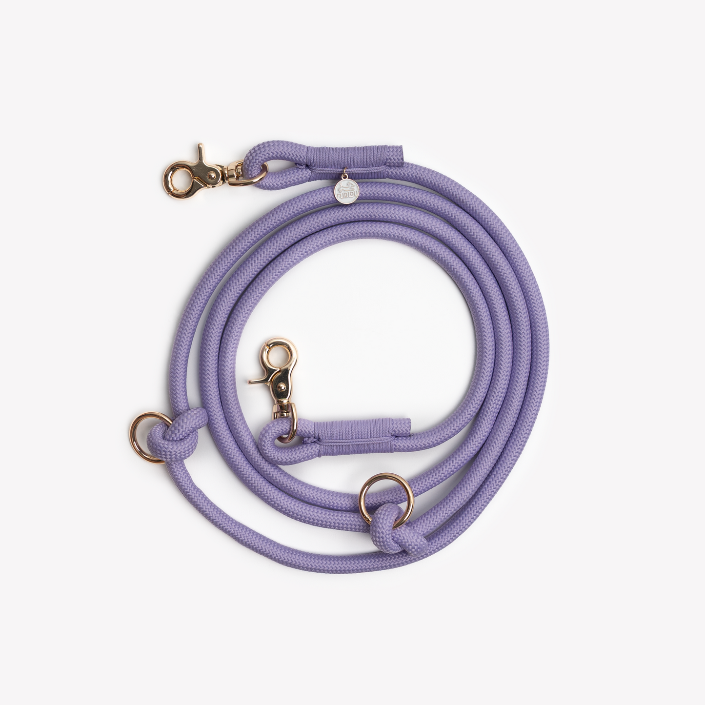 lavender adjustable dog leash with gold clip

