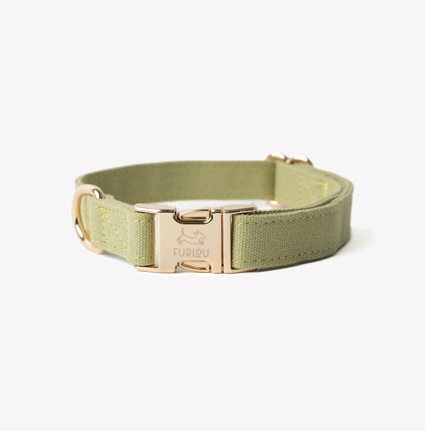 FURLOU - Green Canvas Dog Collar