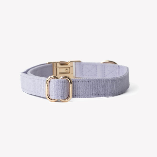 soft cotton dog collar in lavender

