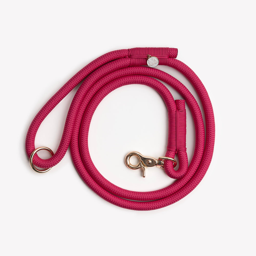 FURLOU magenta braided dog leash

