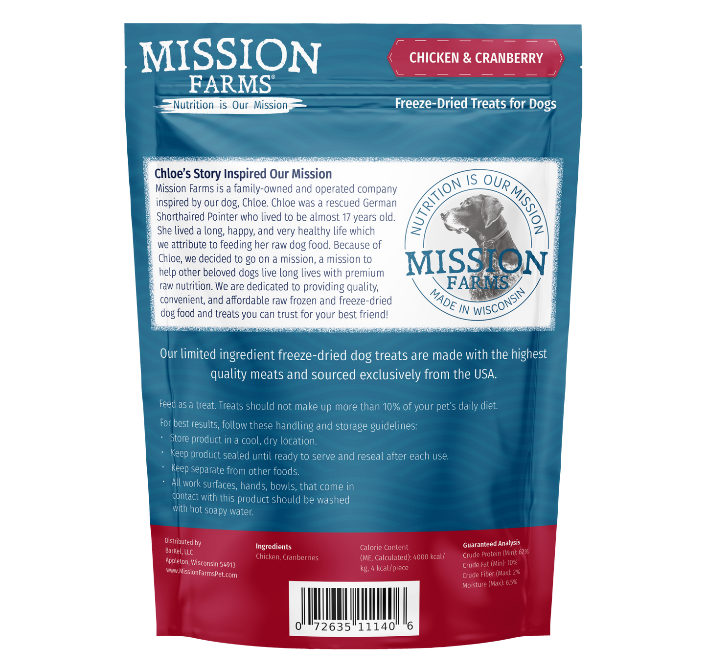 Mission Farms - Chicken & Cranberries 3oz Dog Treat