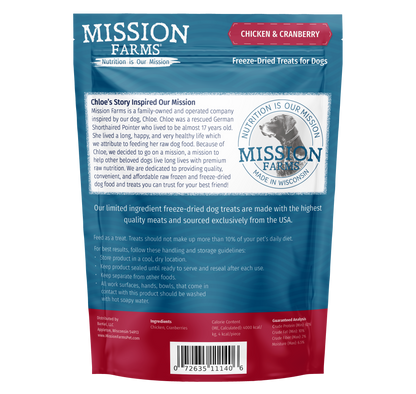 Mission Farms - Chicken & Cranberries 3oz Dog Treat