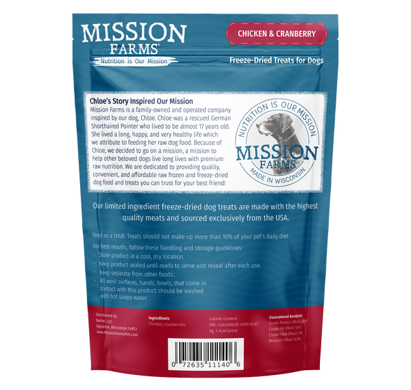 Mission Farms - Chicken & Cranberries 3oz Dog Treat