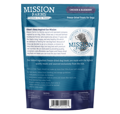 Mission Farms - Chicken & Blueberries 3oz Dog Treat