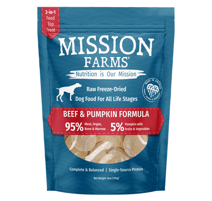 Mission Farms - Beef & Pumpkin 14oz Bag Dog Treat