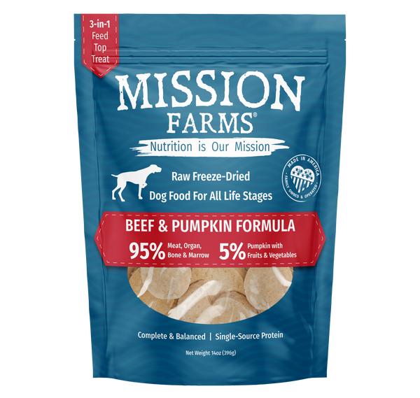 Mission Farms - Beef & Pumpkin 14oz Bag Dog Treat