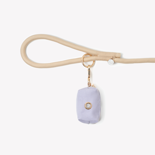 FURLOU lavender poop bag holder on dog leash

