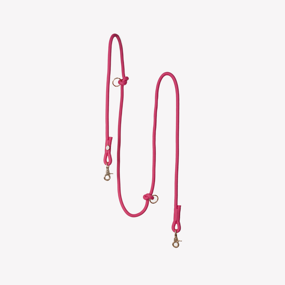 FURLOU magenta hands free braided dog leash


