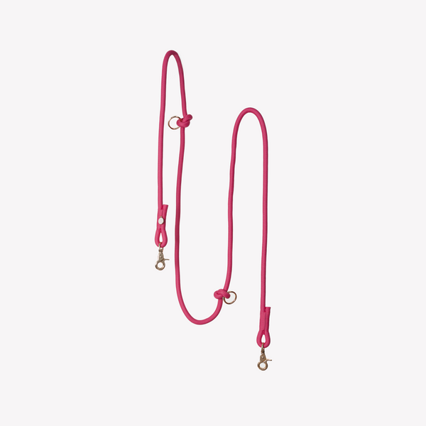 FURLOU magenta hands free braided dog leash

