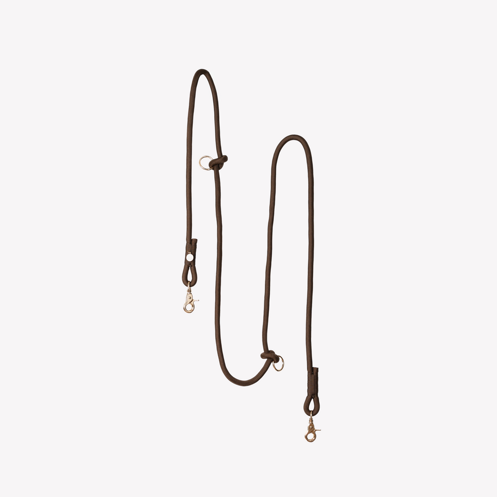 FURLOU brown hands free braided dog leash

