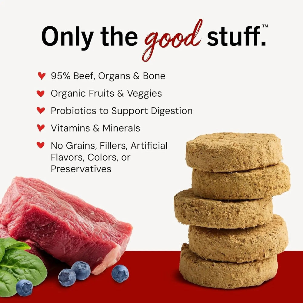 Stella & chewy's - Freeze-Dried Raw Dinner Patties - Beef Recipe - High Protein Grain-Free Puppy & Dog Food - Perfect for Picky Eaters - 14 Oz
