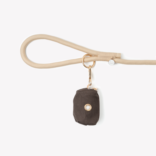 FURLOU brown poop bag holder for leash

