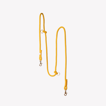 Close up of braided rope texture and gold hardware