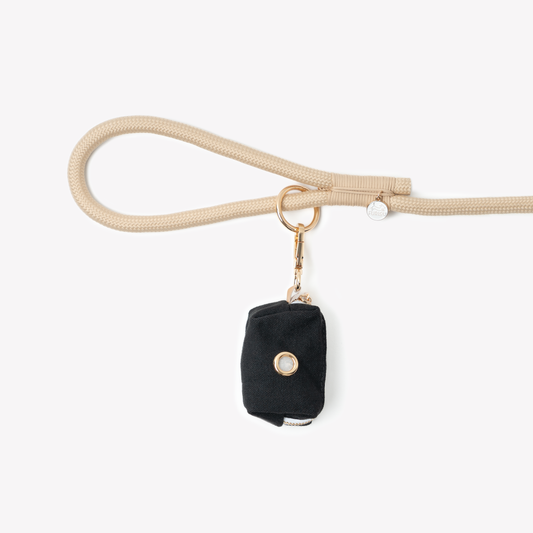 FURLOU black poop bag holder with gold clip

