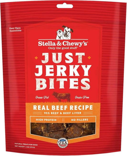 Stella & chewy's - Premium Beef Jerky Dog Treats - 95% Real Meat Bites for Sensitive Stomachs