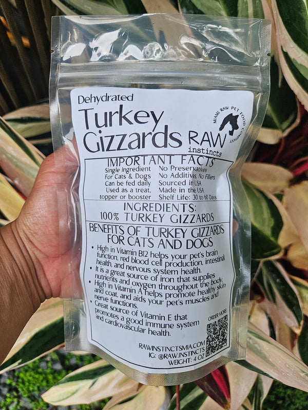 Raw Instincts - Dehydrated Turkey Gizzards for Cats & Dogs — 100% Single Ingredient