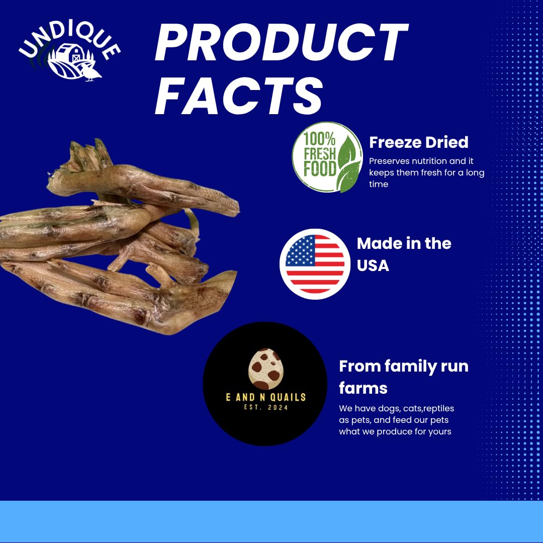 Freeze Dried Duck Feet for Dogs, Natural Joint Support, 10 Count - Premium Quality Made in USA