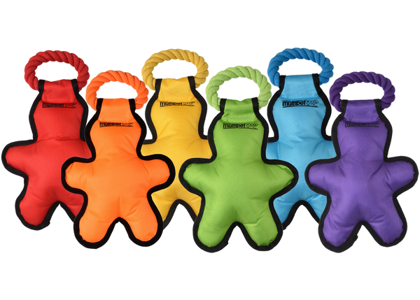 Multipet Cross-Ropes Tug 'o Man w/ Rope - Assorted Colors 14"
