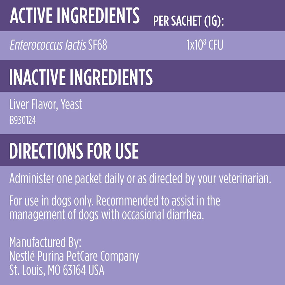 Purina Pro Plan FortiFlora Dog Probiotic – 30 Sachets for Digestive Support