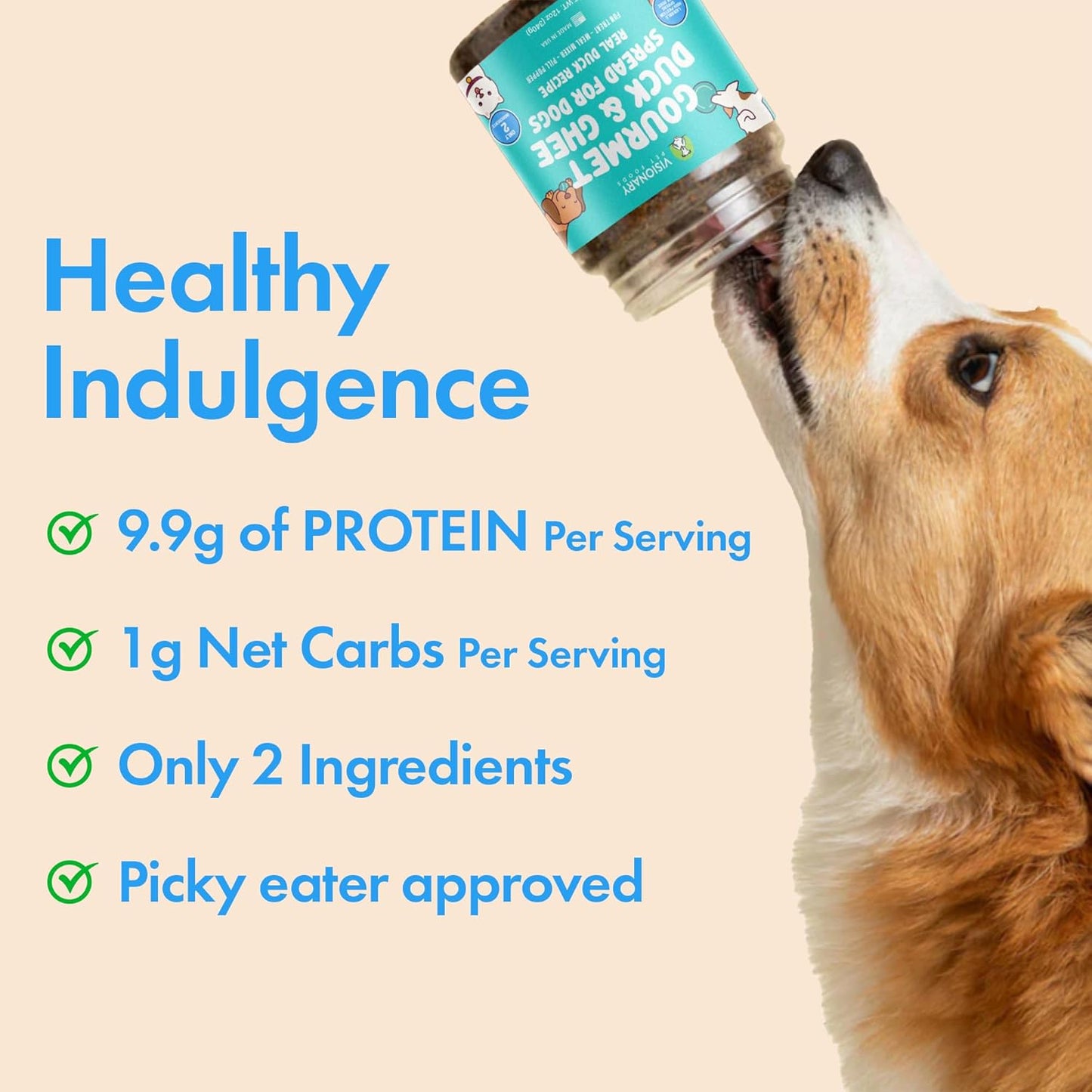 Visionary Pet Foods Duck and Ghee Dog Meat Spread 12oz Jar
