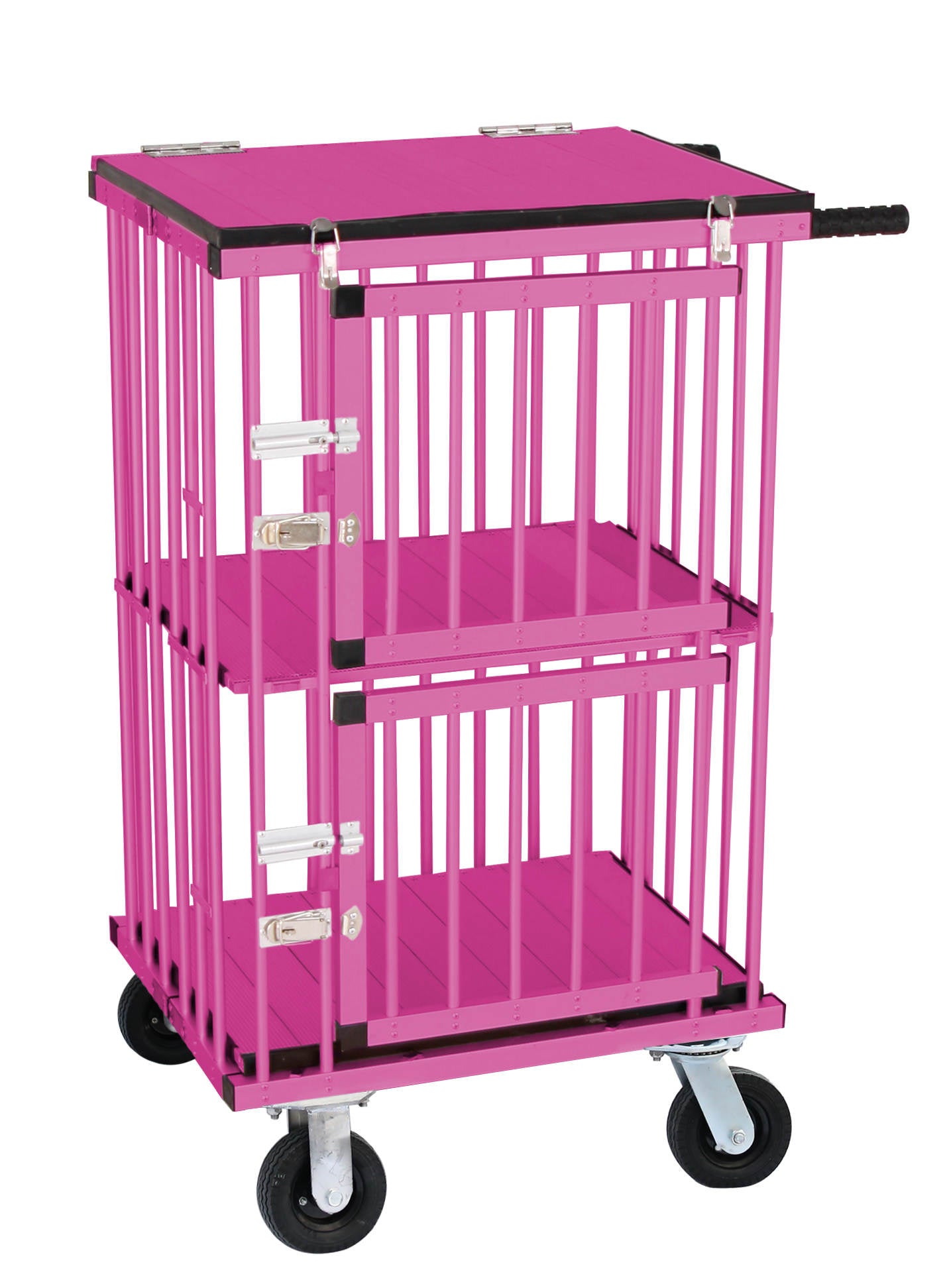 Two Berth Double Decker Dog Show Trolley by Aeolus in pink 2