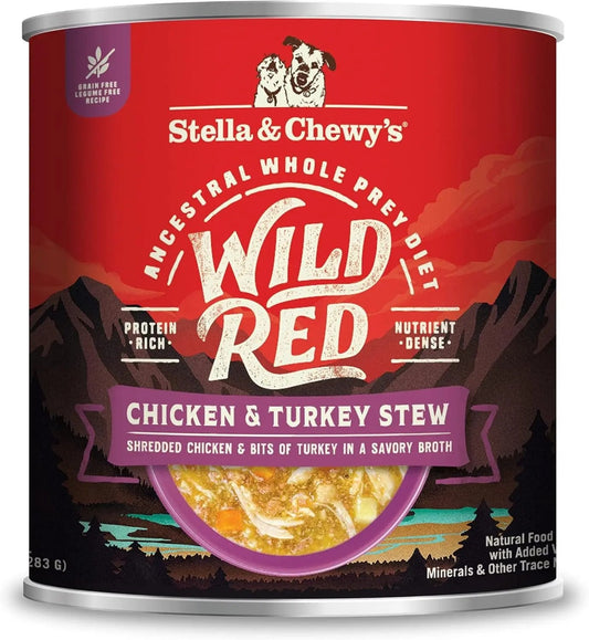 Stella & chewy's - Wild Red Wet Dog Food Chicken & Turkey Stew High Protein Recipe, 10 Ounce (Pack of 6)