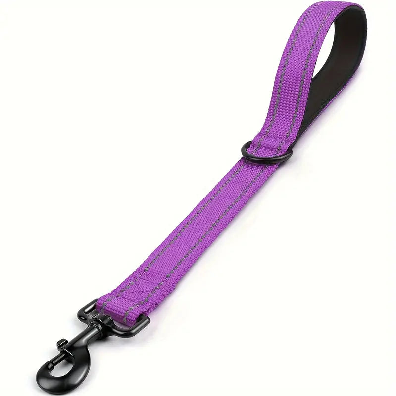 Heavy-Duty Short Nylon Dog Leash Reflective & Durable for Large and Medium Dogs pink long