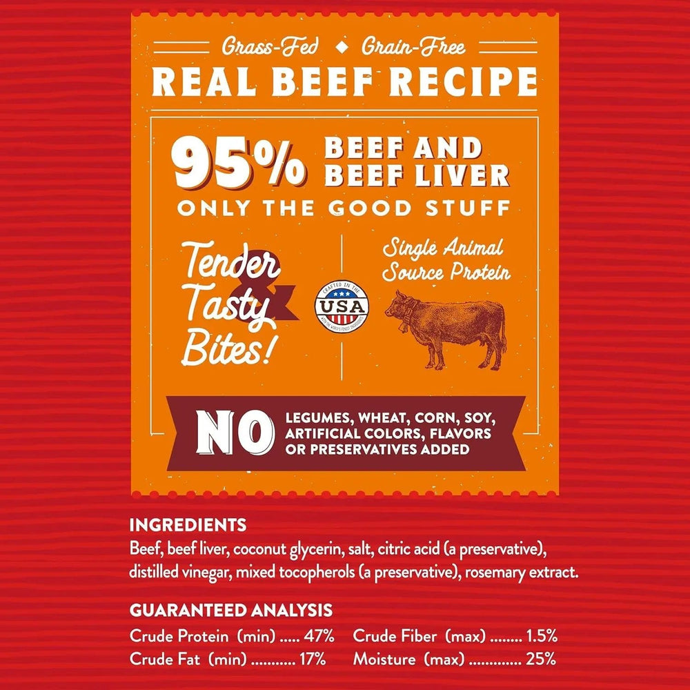Stella & chewy's - Premium Beef Jerky Dog Treats - 95% Real Meat Bites for Sensitive Stomachs