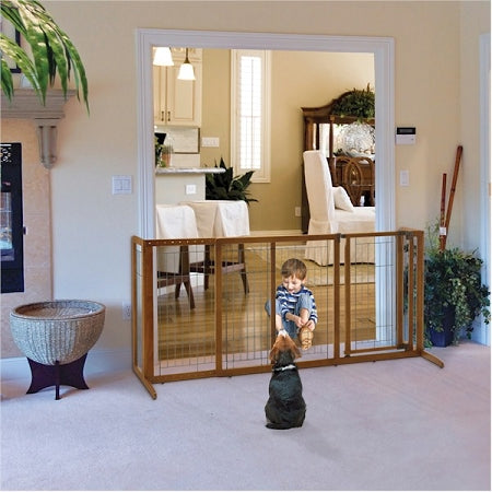 Large Deluxe Freestanding Dog Gate indoor