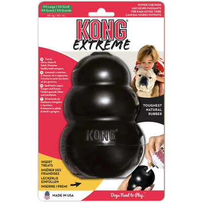 KONG - Extreme Dog Toy - Toughest Natural Rubber, Black - Fun to Chew, Chase and Fetch