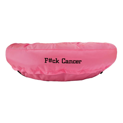 American Dog - Dog Bed Round Bolster Armor™ 'F#ck Cancer'