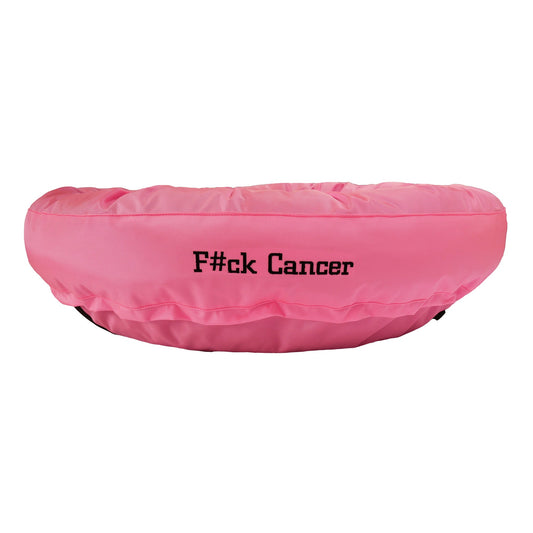 American Dog - Dog Bed Round Bolster Armor™ 'F#ck Cancer'