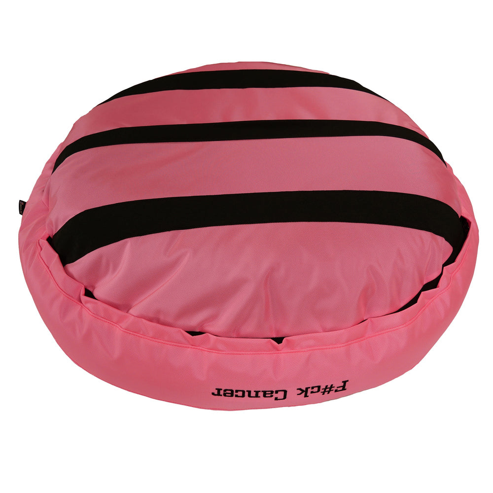 American Dog - Dog Bed Round Bolster Armor™ 'F#ck Cancer'