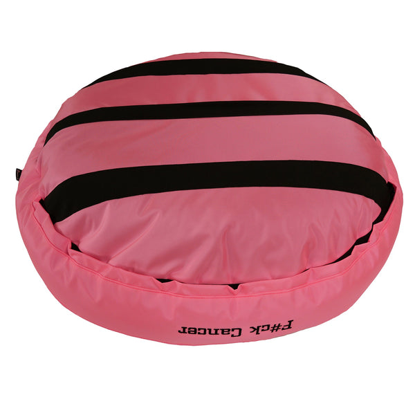 American Dog - Dog Bed Round Bolster Armor™ 'F#ck Cancer'