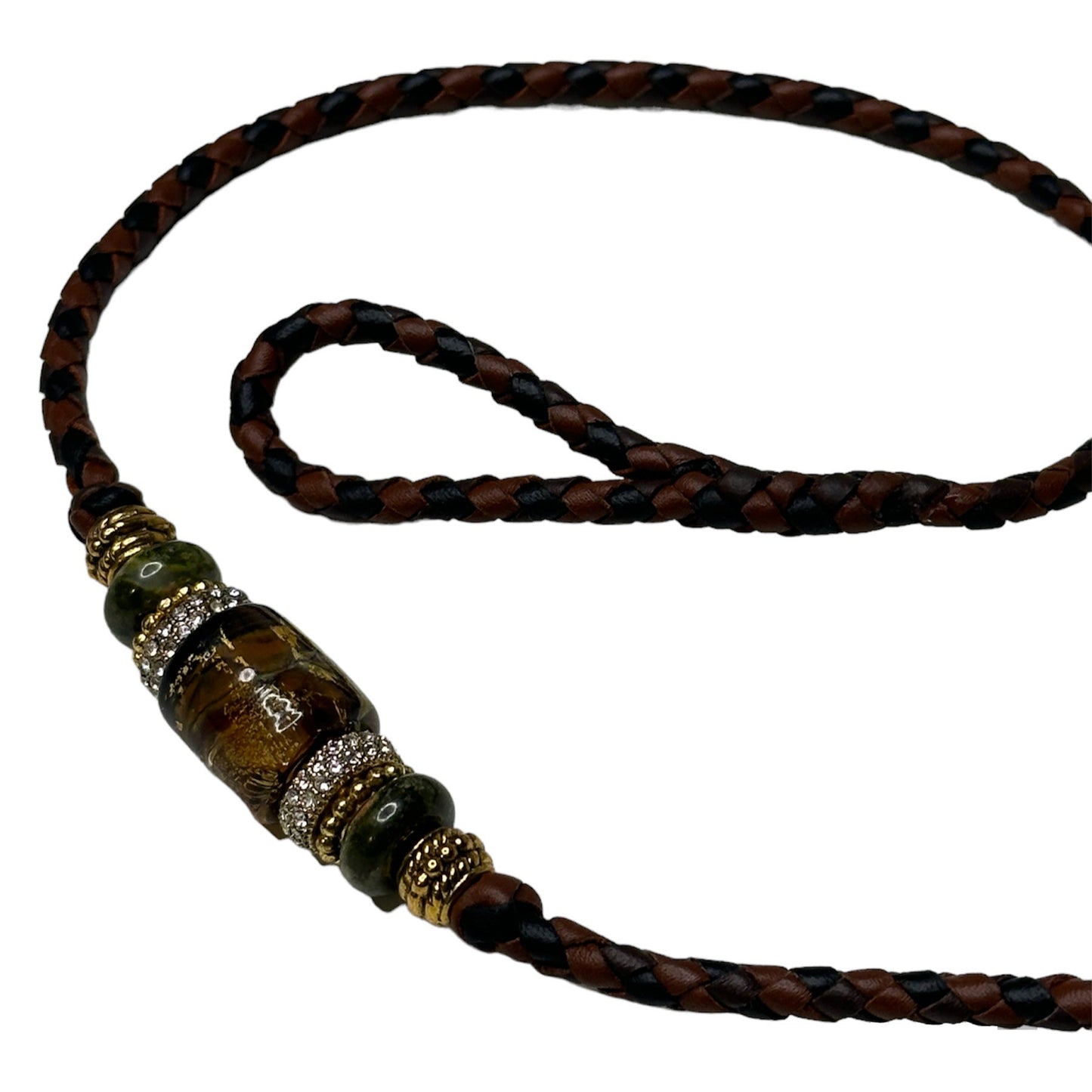 Amber Stone Kangaroo Leather Conformation Dog Show Lead loop