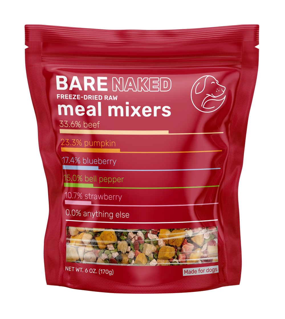 Bare Naked Beef Mixer Dog Food Topper 6oz Front Packaging
