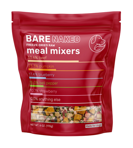 Bare Naked Beef Mixer Dog Food Topper 6oz Front Packaging