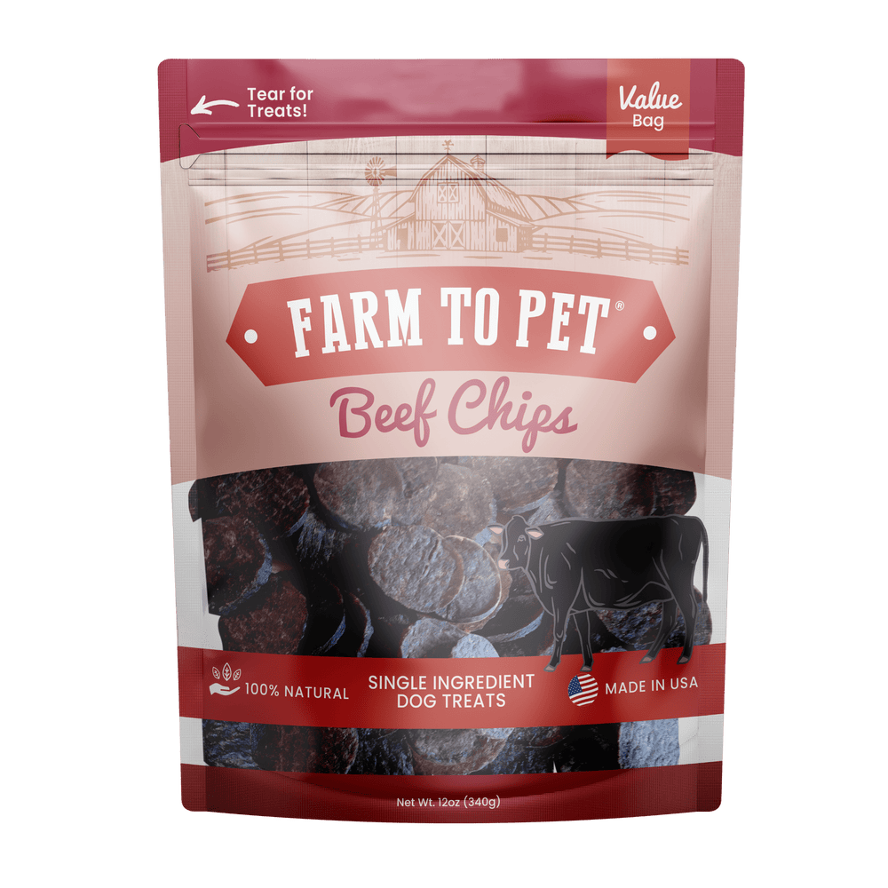 Farm To Pet - Beef Chips Dog Treats | Single-Ingredient Healthy Treats for Dogs