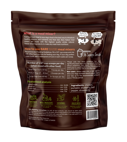 Bare Naked Chicken Mixer Dog Food Topper 12oz Ingredients and Nutritional Information