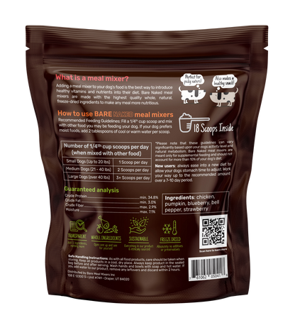 Bare Naked Chicken Mixer Dog Food Topper 6oz Ingredients and Feeding Guidelines