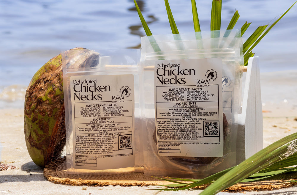 Raw Instincts - Dehydrated Chicken Necks for Cats & Dogs — 100% USA Sourced  4 Count