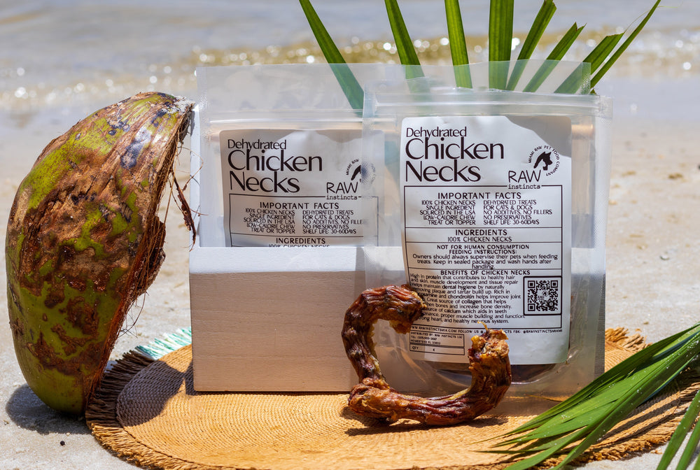 Raw Instincts - Dehydrated Chicken Necks for Cats & Dogs — 100% USA Sourced  4 Count
